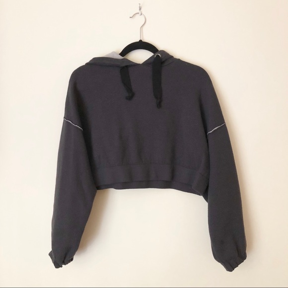 Zara Tops - Zara Cropped Gray Hoodie